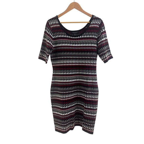Ashley Stewart Geometric Print Soft Knit Bodycon Sweater Dress Size 14/16 Sheath - Picture 7 of 7